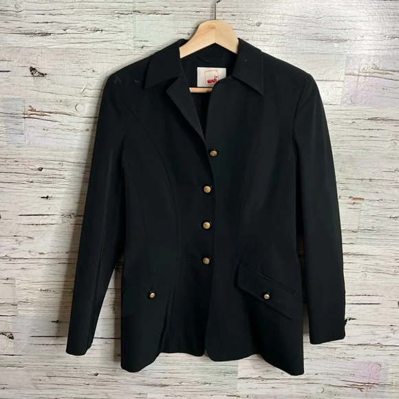 Monki bright black gold button blazer size 36 - Picture 1 of 10